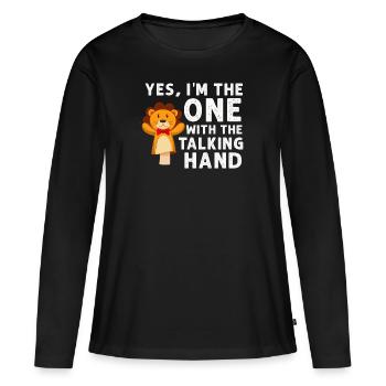 Marionnettes Marionnettiste Marionnettes Marionnettes - T-shirt manches longues Premium bio Femme - noir - Devant - Julia (174cm)