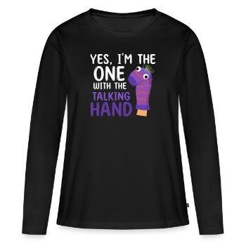 Marionnettes Marionnettiste Marionnettes Marionnettes - T-shirt manches longues Premium bio Femme - noir - Devant - Julia (174cm)