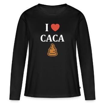 caca - T-shirt manches longues Premium bio Femme - noir - Devant - Julia (174cm)