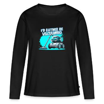 Passer l’aspirateur à la maison Je préfère passer l’aspirateur - T-shirt manches longues Premium bio Femme - noir - Devant - Julia (174cm)