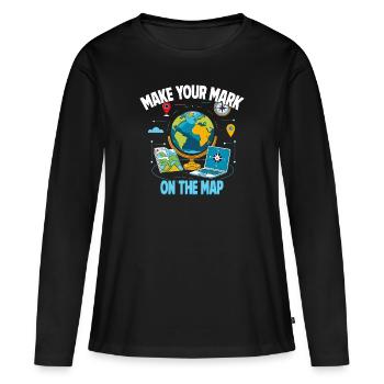 Systèmes d’information géographique - T-shirt manches longues Premium bio Femme - noir - Devant - Julia (174cm)