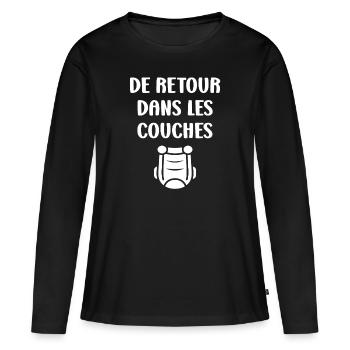 Couches - T-shirt manches longues Premium bio Femme - noir - Devant - Julia (174cm)