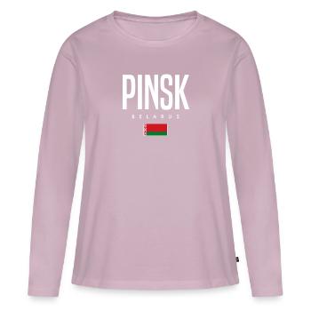 Pinsk Belarus Weißrussland - Frauen Premium Bio Langarmshirt - Altrosa - Vorne - Julia (174cm)