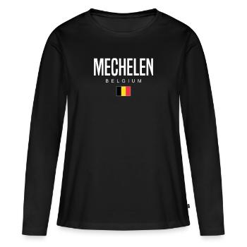 Malines, Belgique - T-shirt manches longues Premium bio Femme - noir - Devant - Julia (174cm)