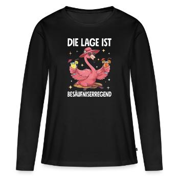 La situation est l’ivresse - T-shirt manches longues Premium bio Femme - noir - Devant - Julia (174cm)