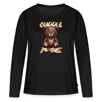 Cuddle me Bear - Women's Premium Organic Long Sleeve Shirt - black - Front - Julia (174cm)