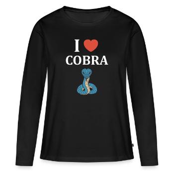 cobra - T-shirt manches longues Premium bio Femme - noir - Devant - Julia (174cm)