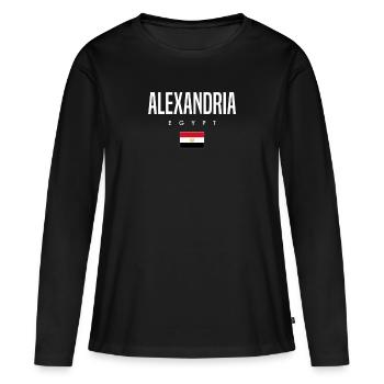 Alexandrie, Égypte - T-shirt manches longues Premium bio Femme - noir - Devant - Julia (174cm)