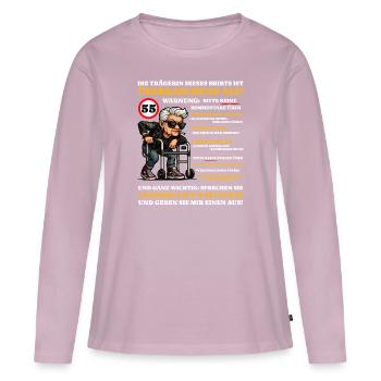 Birthday 55 years Surprisingly old - Women's Premium Organic Long Sleeve Shirt - dusky pink - Front - Julia (174cm)
