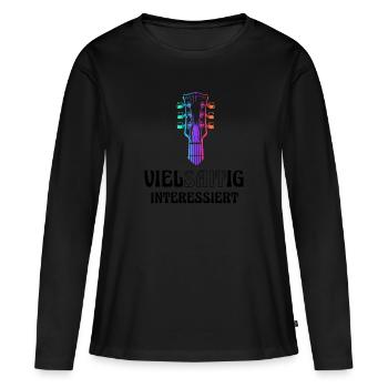 Guitare multi-cordes intéressée - T-shirt manches longues Premium bio Femme - noir - Devant - Julia (174cm)