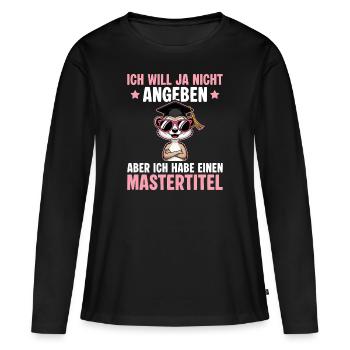 Studentin Master Abschluss bestanden - Frauen Premium Bio Langarmshirt - Schwarz - Vorne - Julia (174cm)