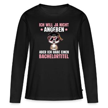 Studentin Bachelor Abschluss bestanden - Frauen Premium Bio Langarmshirt - Schwarz - Vorne - Julia (174cm)