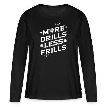 Artiste de peinture au diamant Plus de forets Moins de fioritures - T-shirt manches longues Premium bio Femme - noir - Devant - Julia (174cm)