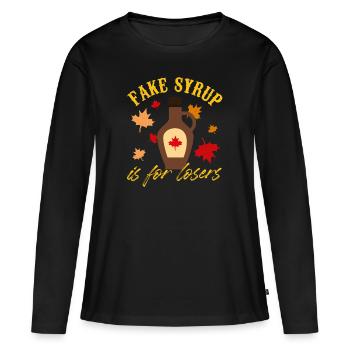 faux sirop est pour les perdants Design pour un amoureux de - T-shirt manches longues Premium bio Femme - noir - Devant - Julia (174cm)