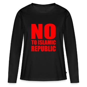 no to islamic republic - Women's Premium Organic Long Sleeve Shirt - black - Front - Julia (174cm)