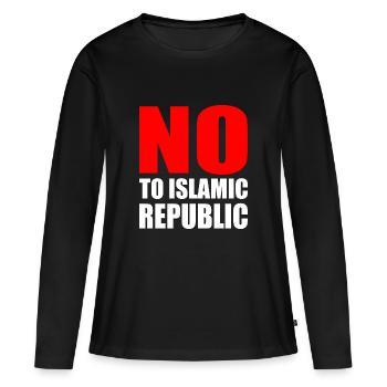 no to islamic republic - Women's Premium Organic Long Sleeve Shirt - black - Front - Julia (174cm)