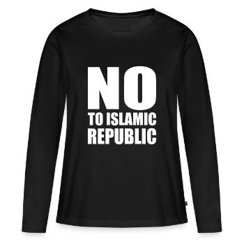 no to islamic republic - Women's Premium Organic Long Sleeve Shirt - black - Front - Julia (174cm)