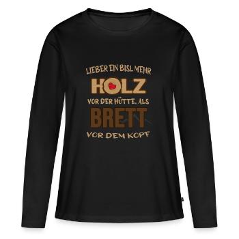 Hüttenwirtin Berghütte Almwirtschaft Hüttenleben - Frauen Premium Bio Langarmshirt - Schwarz - Vorne - Julia (174cm)