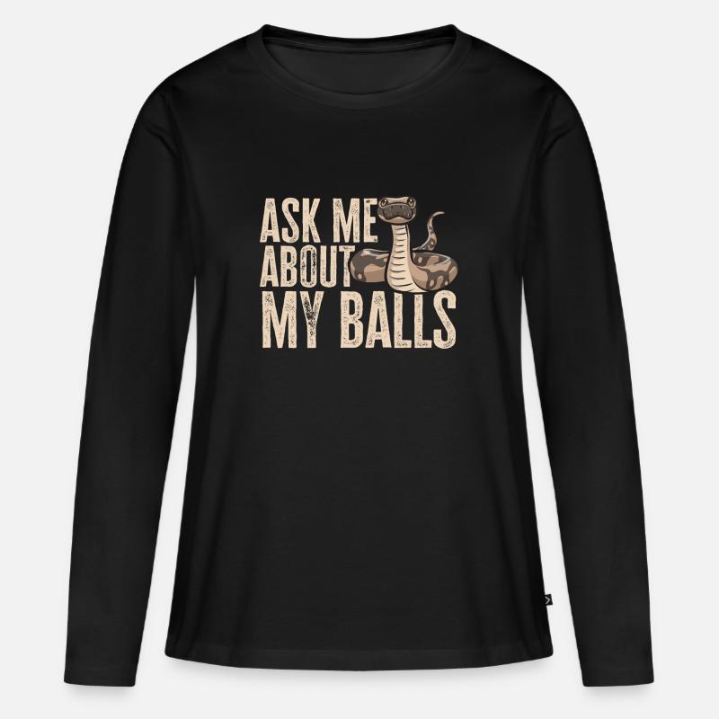Ball Python Schlange Königspython - Frauen Premium Bio Langarmshirt - Schwarz