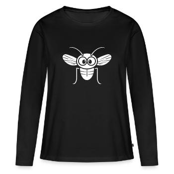 Mouche - T-shirt manches longues Premium bio Femme - noir - Devant - Julia (174cm)