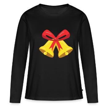 Cloche de Noël - T-shirt manches longues Premium bio Femme - noir - Devant - Julia (174cm)