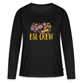 Teacher English Second Language Foreign Language - Women's Premium Organic Long Sleeve Shirt - black - Front - Julia (174cm)