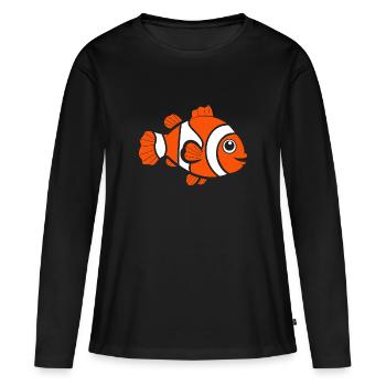 Clownfisch - Frauen Premium Bio Langarmshirt - Schwarz - Vorne - Julia (174cm)