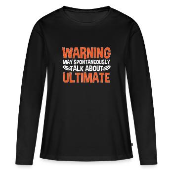 Ultimate Frisbee Wurfscheibe - Frauen Premium Bio Langarmshirt - Schwarz - Vorne - Julia (174cm)