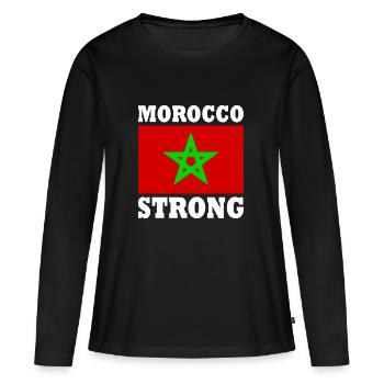 Morocco strong - T-shirt manches longues Premium bio Femme - noir - Devant - Julia (174cm)