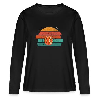 Jo-Jo Retro Vintage 90er Jahre Geschenk YoYo Jo Jo - Frauen Premium Bio Langarmshirt - Schwarz - Vorne - Julia (174cm)