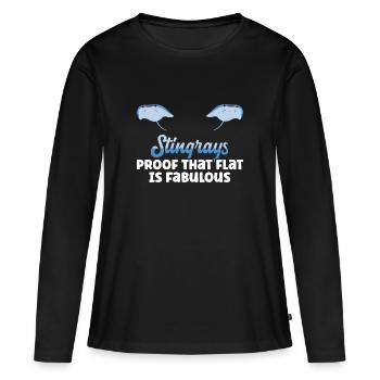 Raies pastenagues, raies manta, raies océaniques, raies - T-shirt manches longues Premium bio Femme - noir - Devant - Julia (174cm)