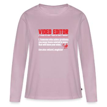 Video Editor Filmemacher Videofilmer - Frauen Premium Bio Langarmshirt - Altrosa - Vorne - Julia (174cm)