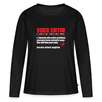Video Editor Filmemacher Videofilmer - Frauen Premium Bio Langarmshirt - Schwarz - Vorne - Julia (174cm)
