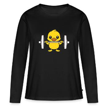 musculation - T-shirt manches longues Premium bio Femme - noir - Devant - Julia (174cm)
