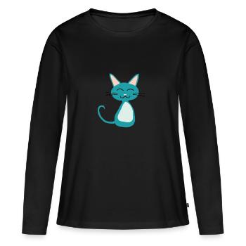 Chatons - T-shirt manches longues Premium bio Femme - noir - Devant - Julia (174cm)