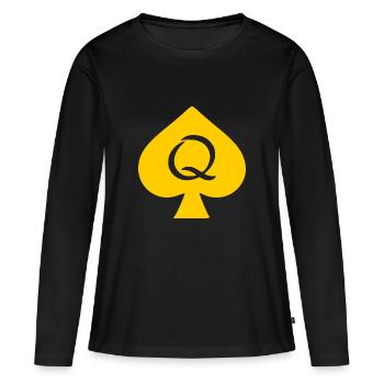 DAME DE PIQUE - T-shirt manches longues Premium bio Femme - noir - Devant - Julia (174cm)