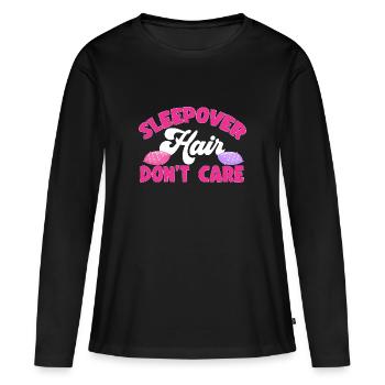 Soirée pyjama pyjama soirée pyjama - T-shirt manches longues Premium bio Femme - noir - Devant - Julia (174cm)