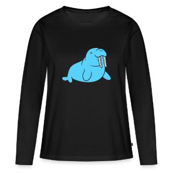 Morse - T-shirt manches longues Premium bio Femme - noir - Devant - Julia (174cm)