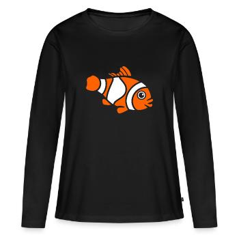 Clownfisch - Frauen Premium Bio Langarmshirt - Schwarz - Vorne - Julia (174cm)