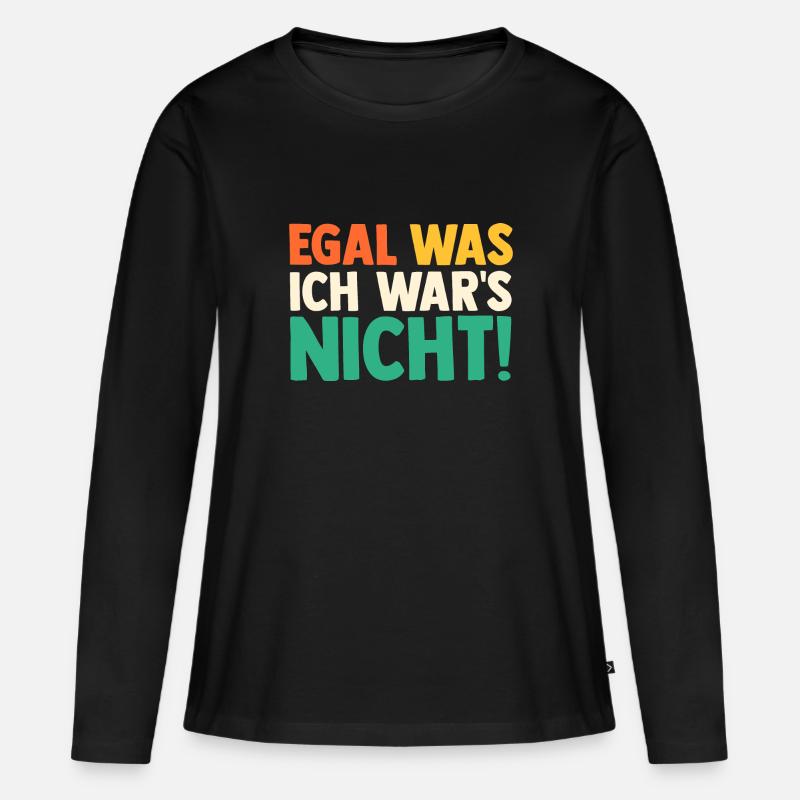 Egal was ich wars nicht Retro - Frauen Premium Bio Langarmshirt - Schwarz