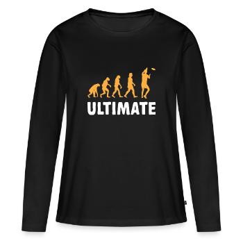 Ultimate Frisbee Wurfscheibe - Frauen Premium Bio Langarmshirt - Schwarz - Vorne - Julia (174cm)