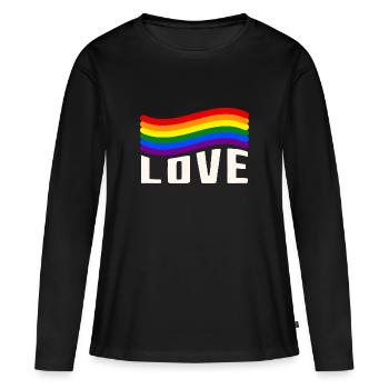 Love Gay Pride Rainbow - Women's Premium Organic Long Sleeve Shirt - black - Front - Julia (174cm)