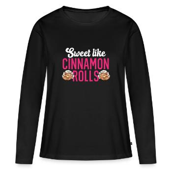Cinnamon roll - Women's Premium Organic Long Sleeve Shirt - black - Front - Julia (174cm)