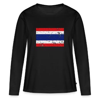 Thaïlande - T-shirt manches longues Premium bio Femme - noir - Devant - Julia (174cm)