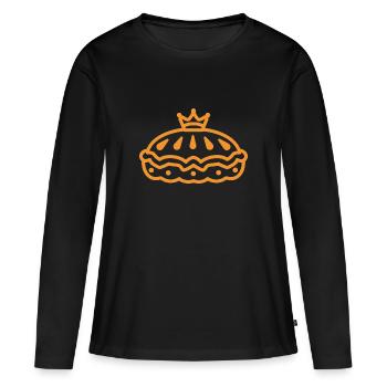 Pfannkuchen - Frauen Premium Bio Langarmshirt - Schwarz - Vorne - Julia (174cm)