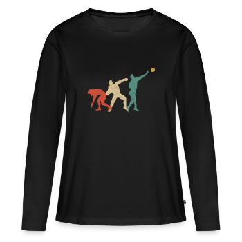 Vintage Short Putter Track And Field Retro Shot - T-shirt manches longues Premium bio Femme - noir - Devant - Julia (174cm)