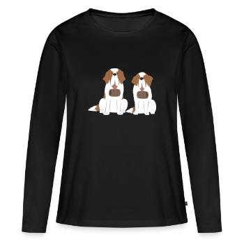 St. Bernard St. Bernard Dog Dog - Women's Premium Organic Long Sleeve Shirt - black - Front - Julia (174cm)