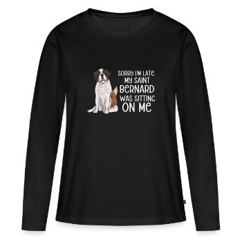 St. Bernard St. Bernard Dog Dog - Women's Premium Organic Long Sleeve Shirt - black - Front - Julia (174cm)