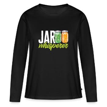 Einmachen Einkochen Lebensmitteln Konservieren - Frauen Premium Bio Langarmshirt - Schwarz - Vorne - Julia (174cm)