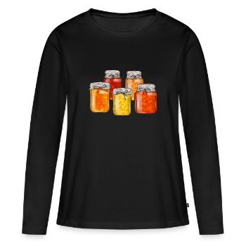 Einmachen Einkochen Lebensmitteln Konservieren - Frauen Premium Bio Langarmshirt - Schwarz - Vorne - Julia (174cm)
